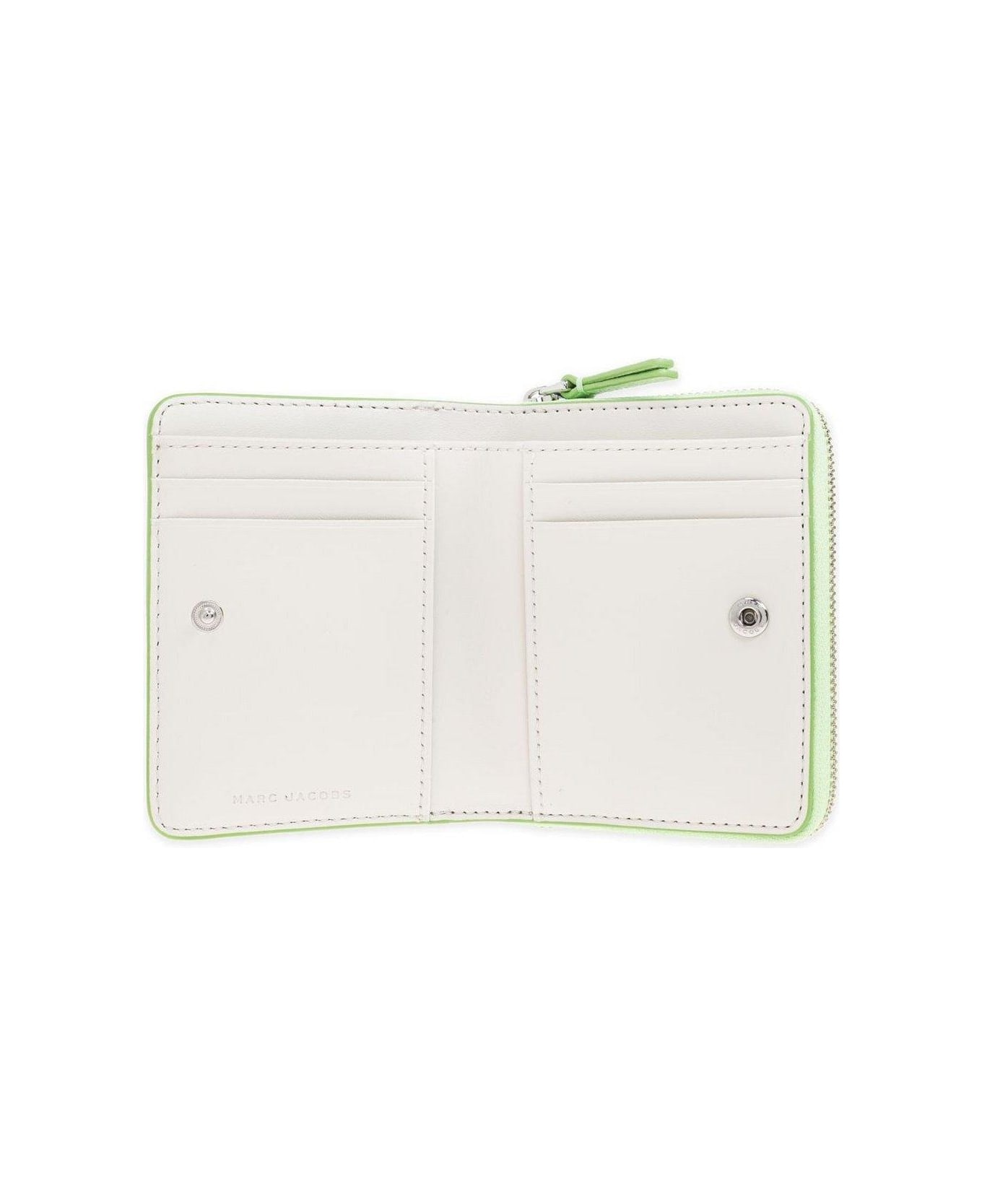 Logo Printed Zipped Mini Compact Wallet - 1