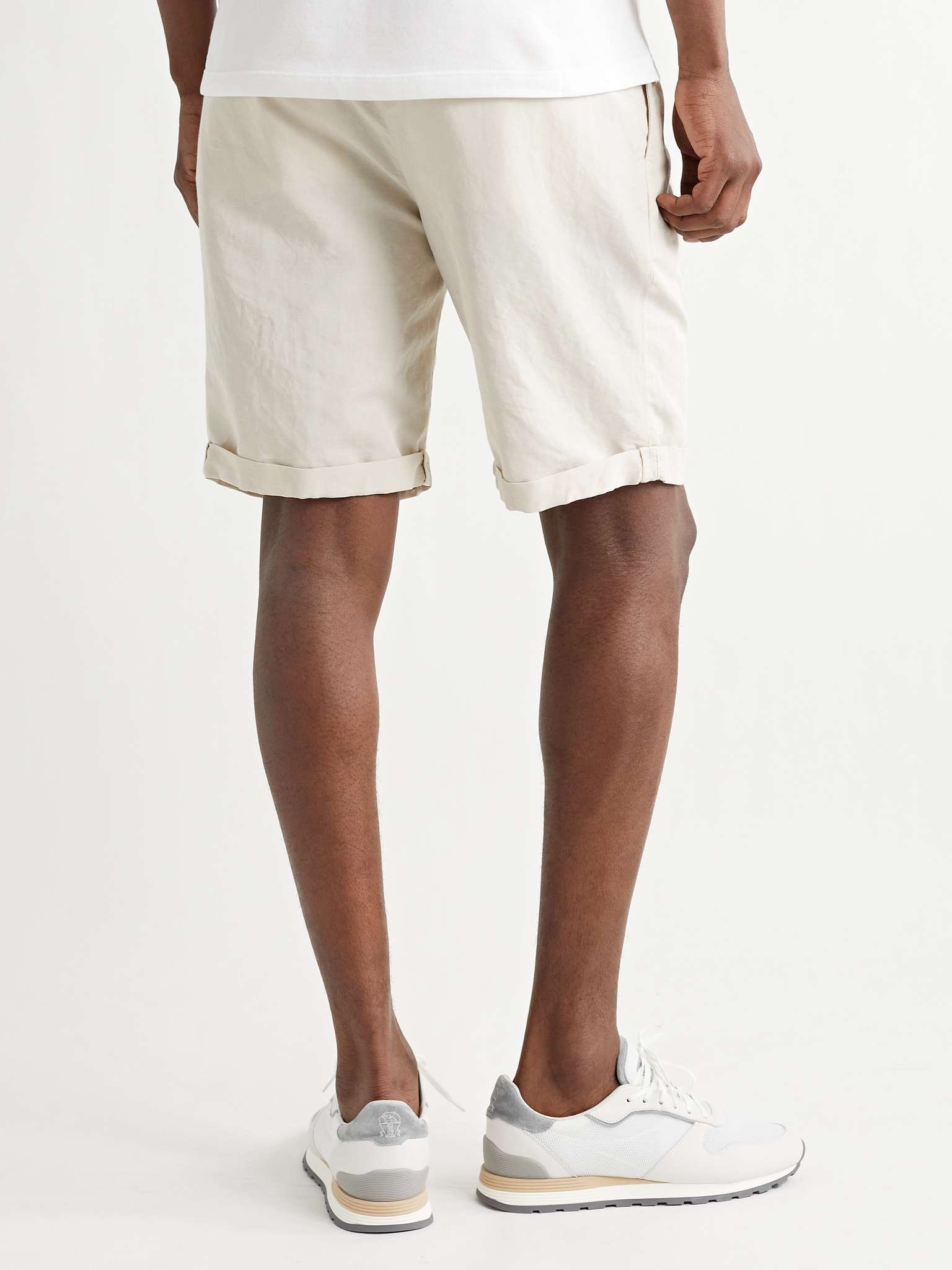 Wide-Leg Linen and Cotton-Blend Drawstring Bermuda Shorts - 4