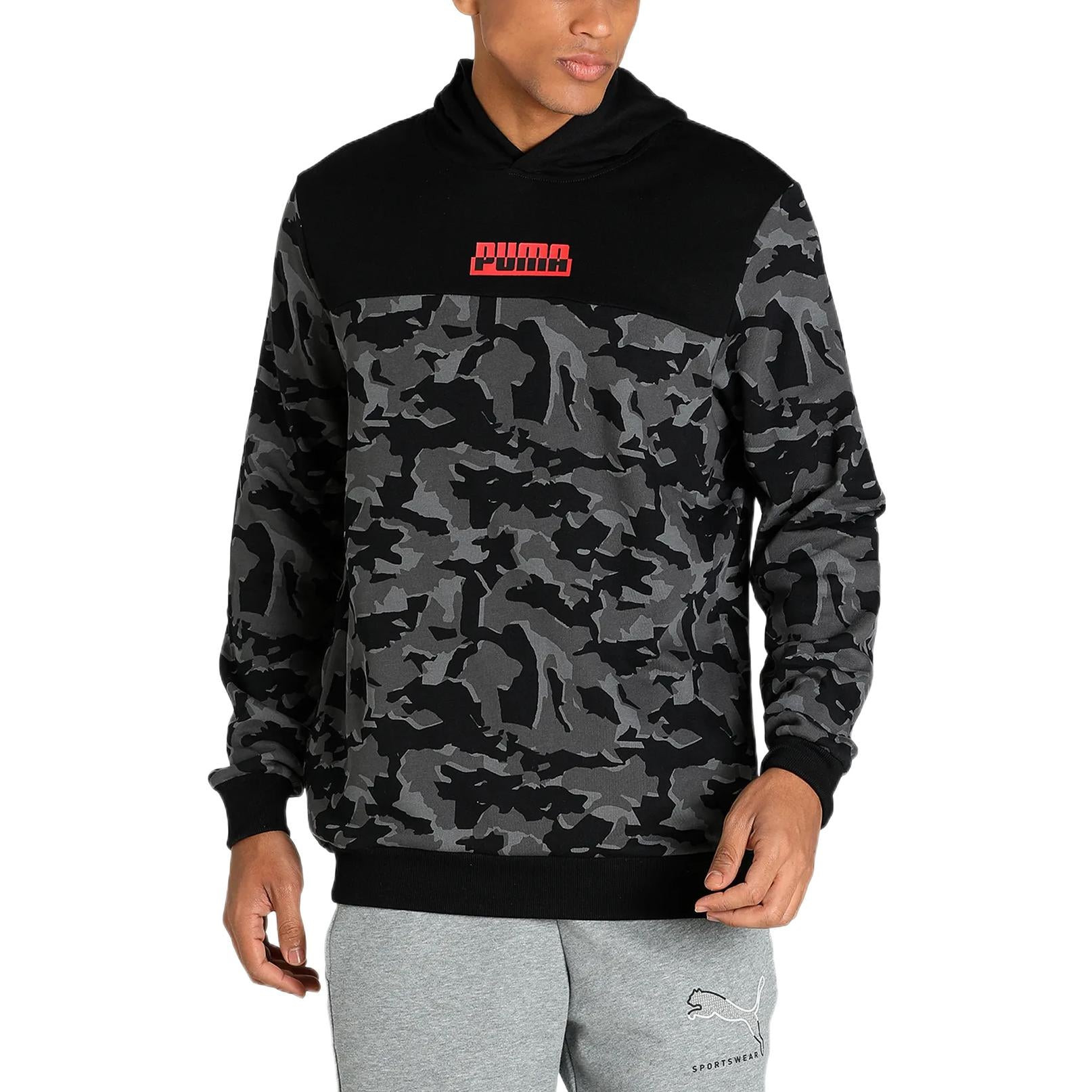PUMA Moletom Camo Printed Masculino Hoodie 'Black Camo' 588499-01 - 3