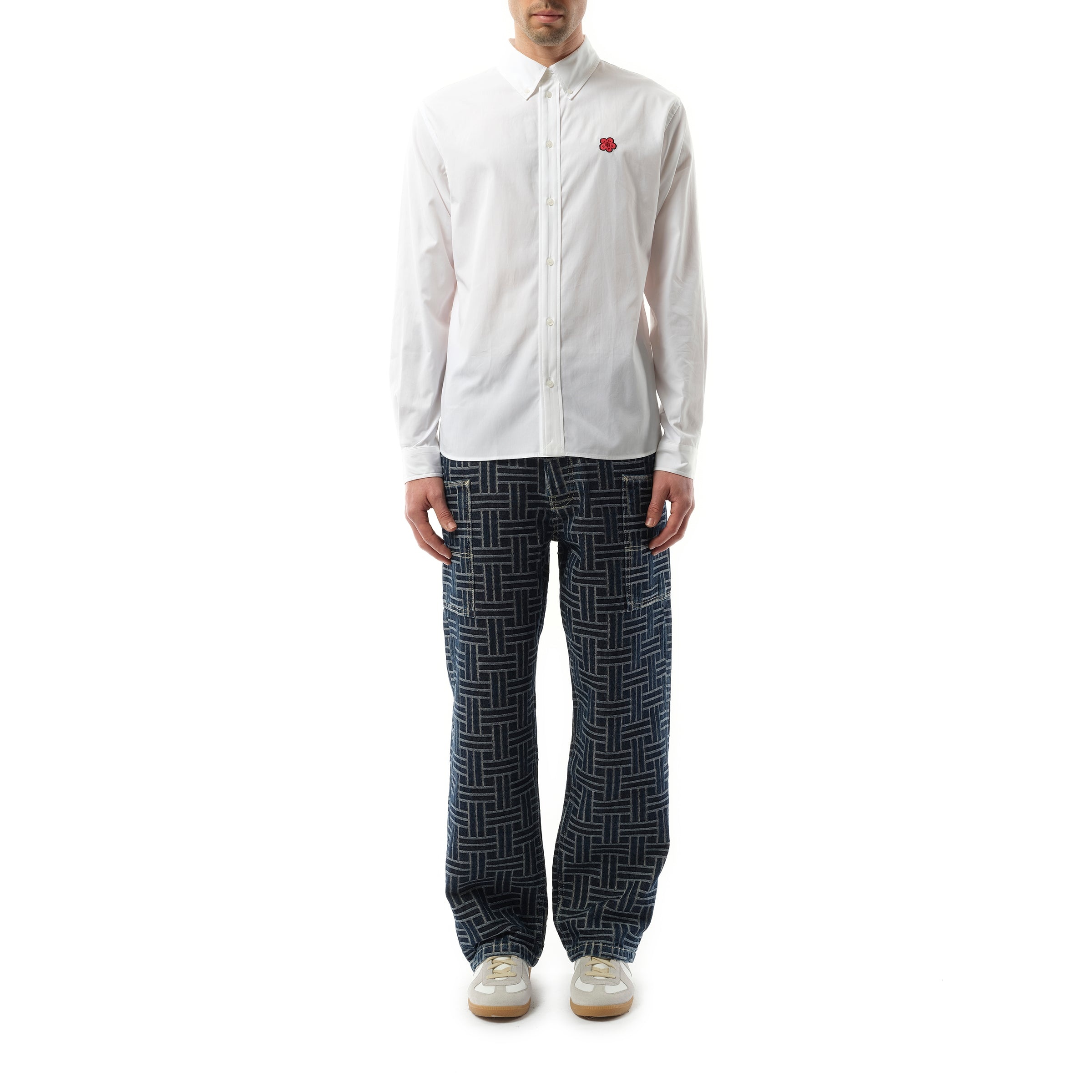 【KENZO】BOKE FLOWER CREST OVERSIZED SHIRT ECRU Kenzo Oversized boke flower crest cotton shirt | The Fashion