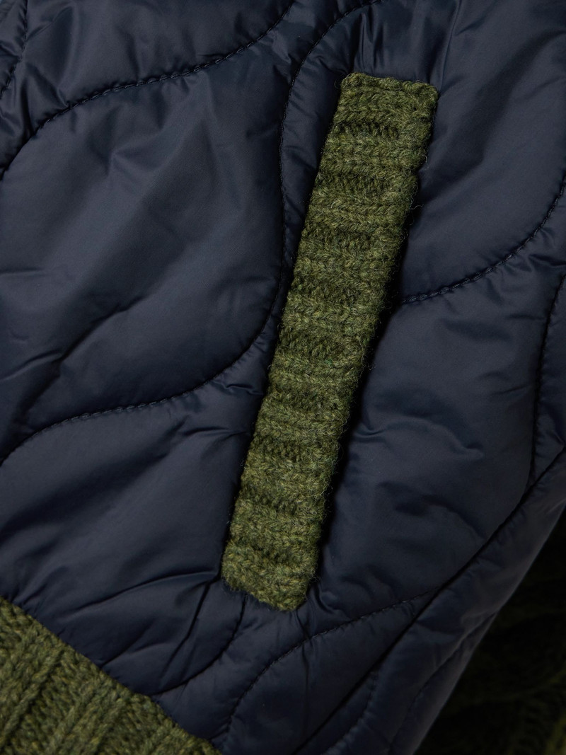 Patra cable-knit wool-blend and quilted shell jacket Multi 5