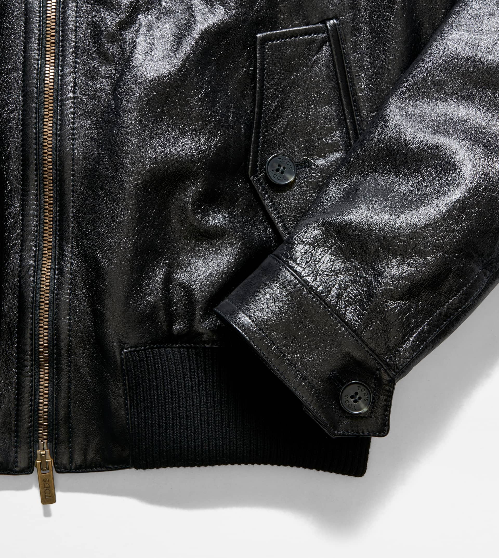 BOMBER IN LEATHER - BLACK - 5