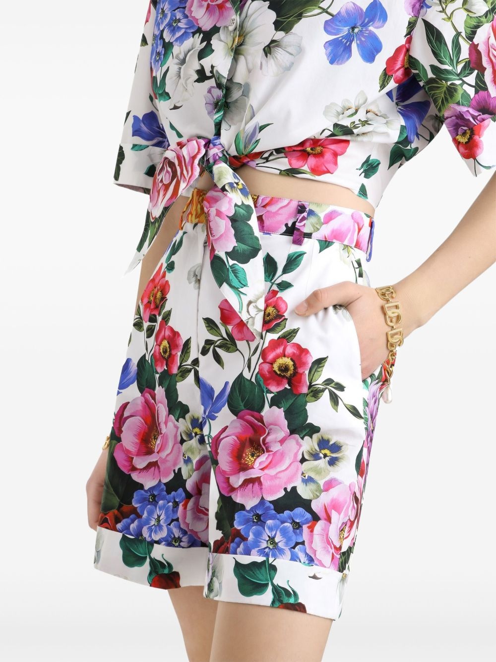 floral-print shorts - 4