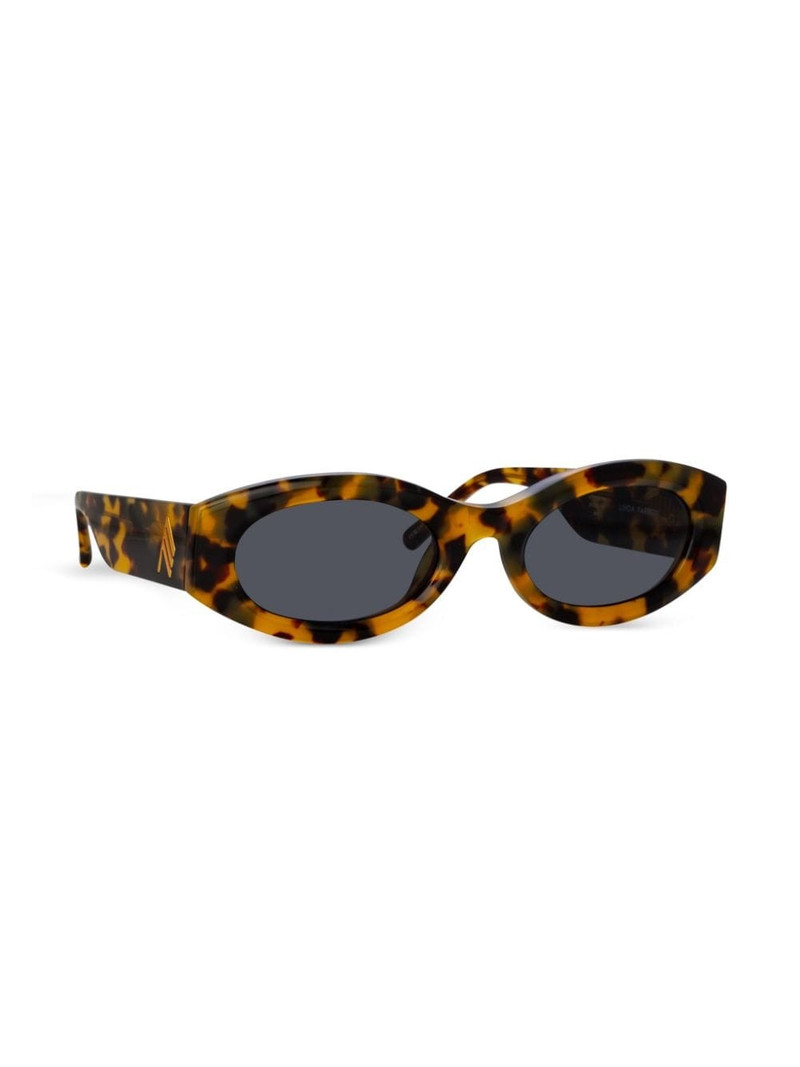 LINDA FARROW Berta tortoiseshell-effect oval-frame sunglasses outlook