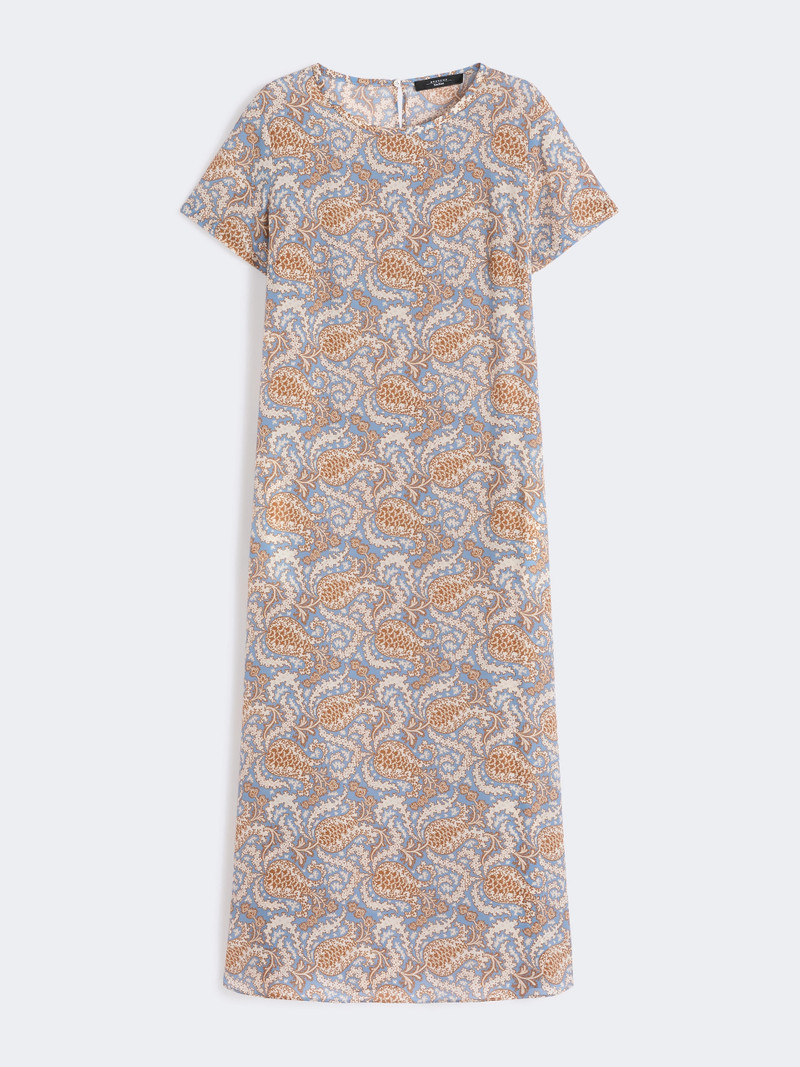 CRESPO Printed silk crêpe de Chine dress - LIGHT BLUE 1