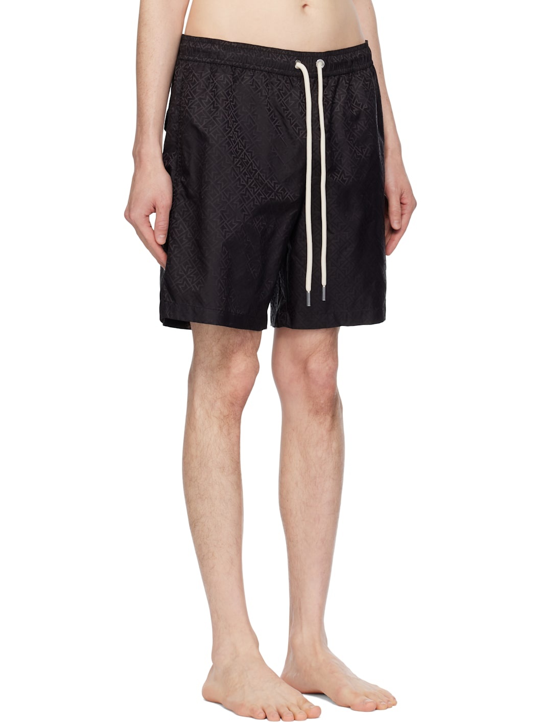 Black Monogram Swim Shorts - 2