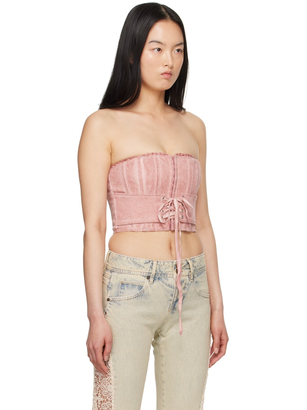 Pink Textured Corset - 2