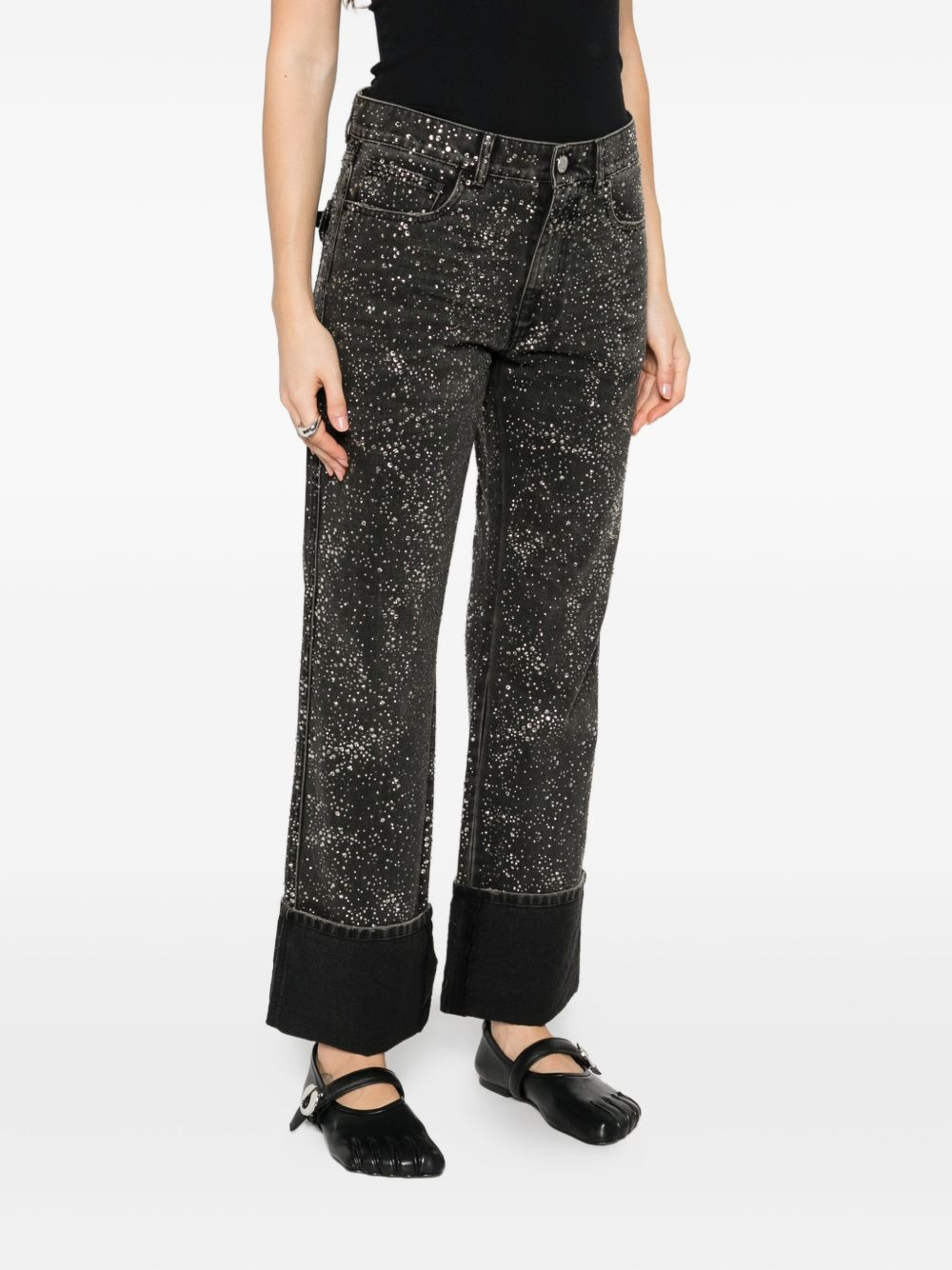 crystal-embellished boyfriend jeans - 3