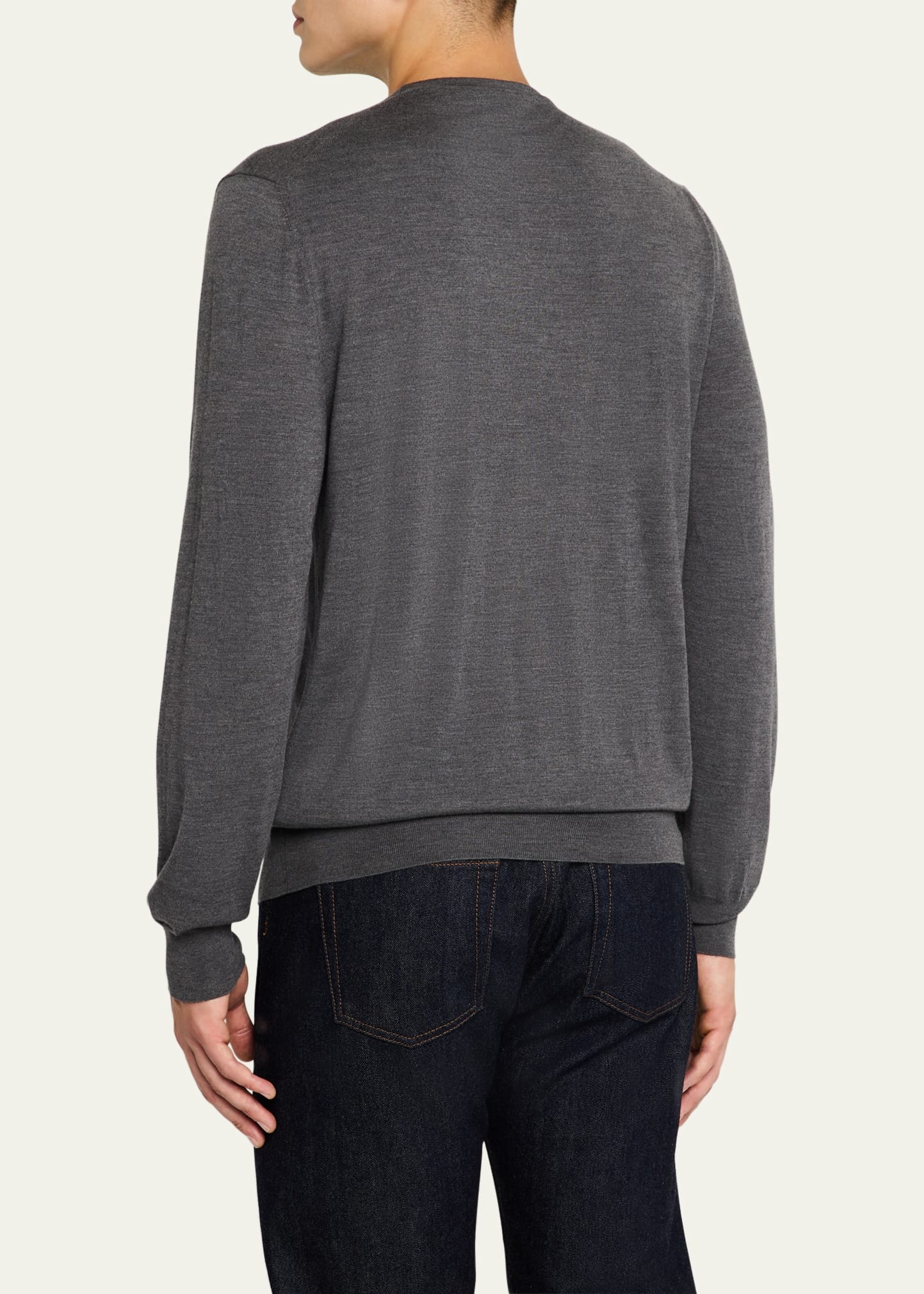 Men's Wool Knit Crewneck Sweater - 3