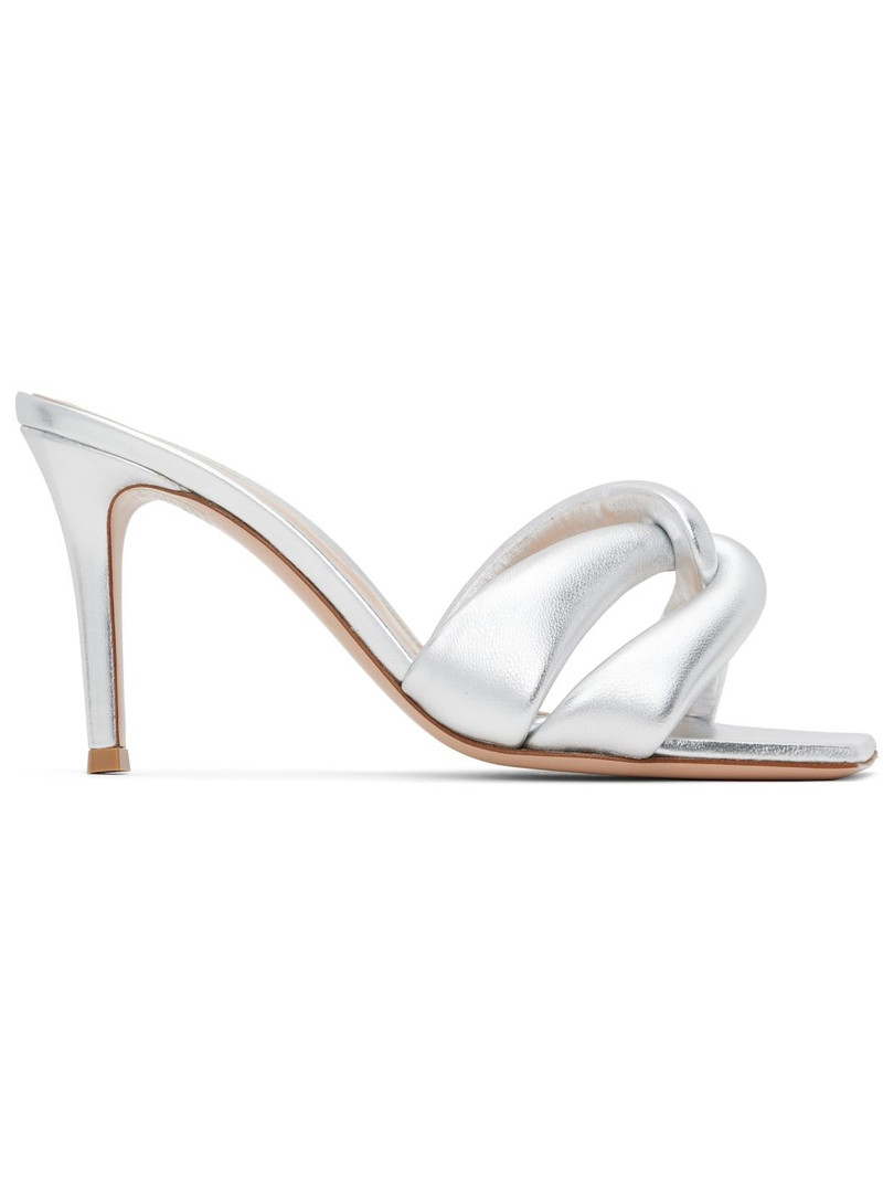 Silver Amour Mules 1