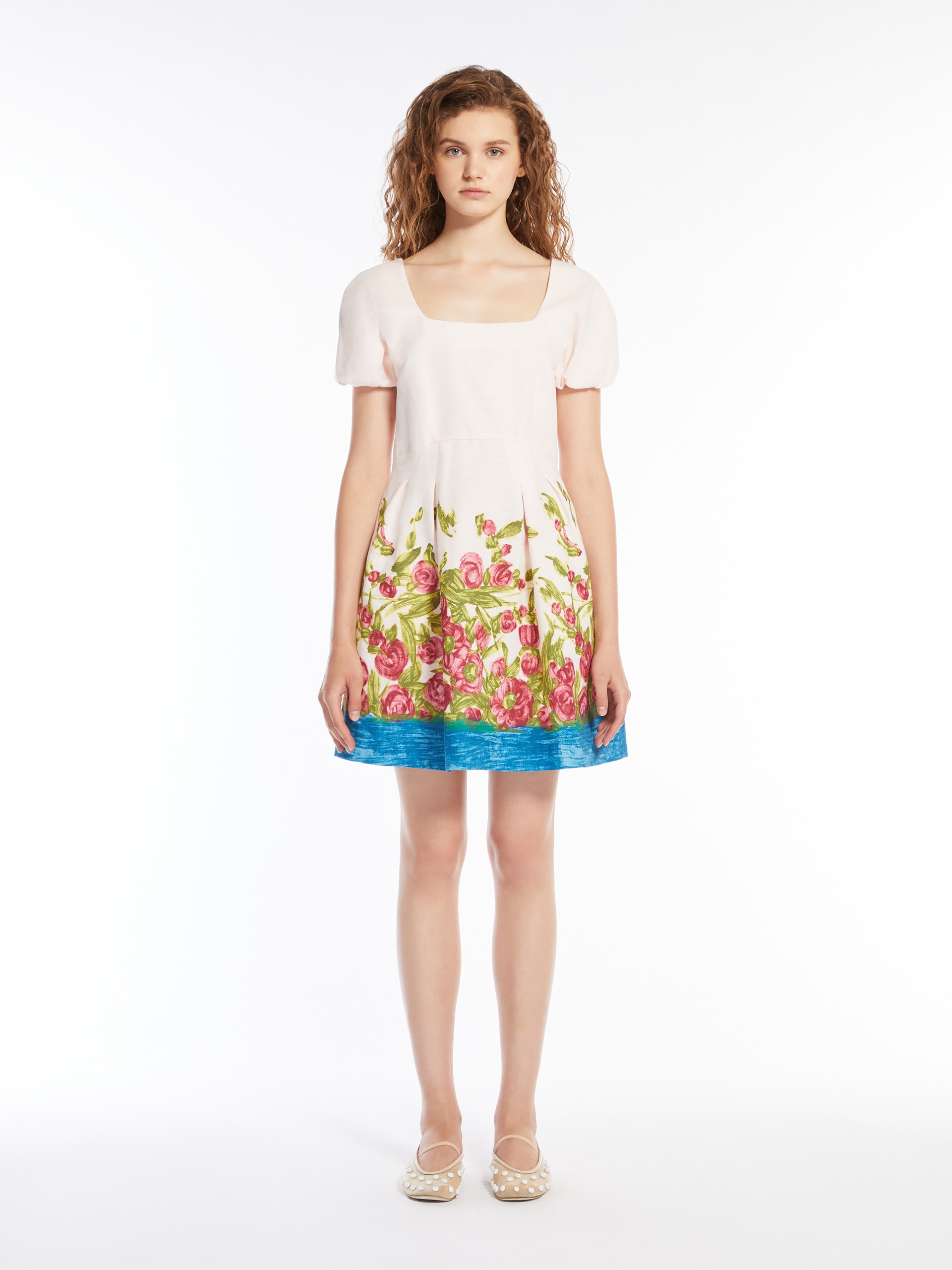 EBBRO Mini dress in cotton and linen canvas - 3