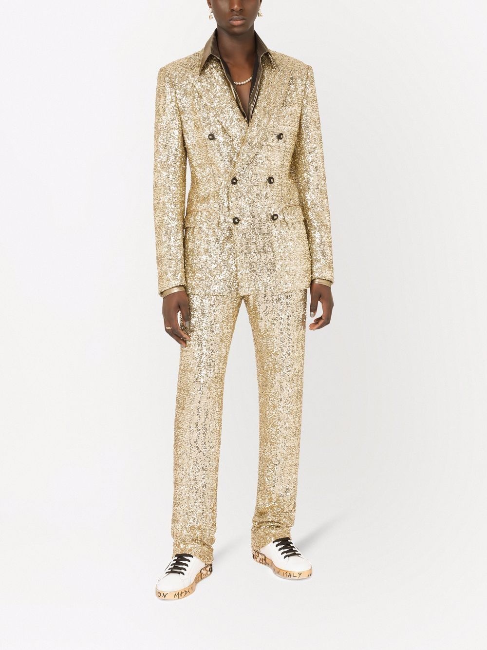 sequin-embellished double-breasted suit - 2