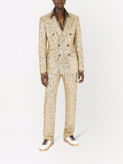 Dolce & Gabbana sequin-embellished double-breasted suit outlook