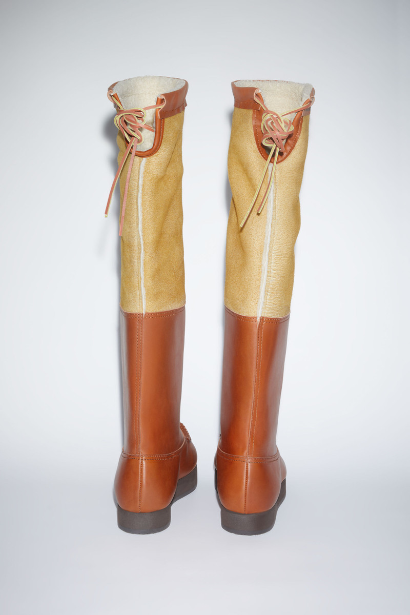 Leather boots reversible shearling - Cognac brown 7