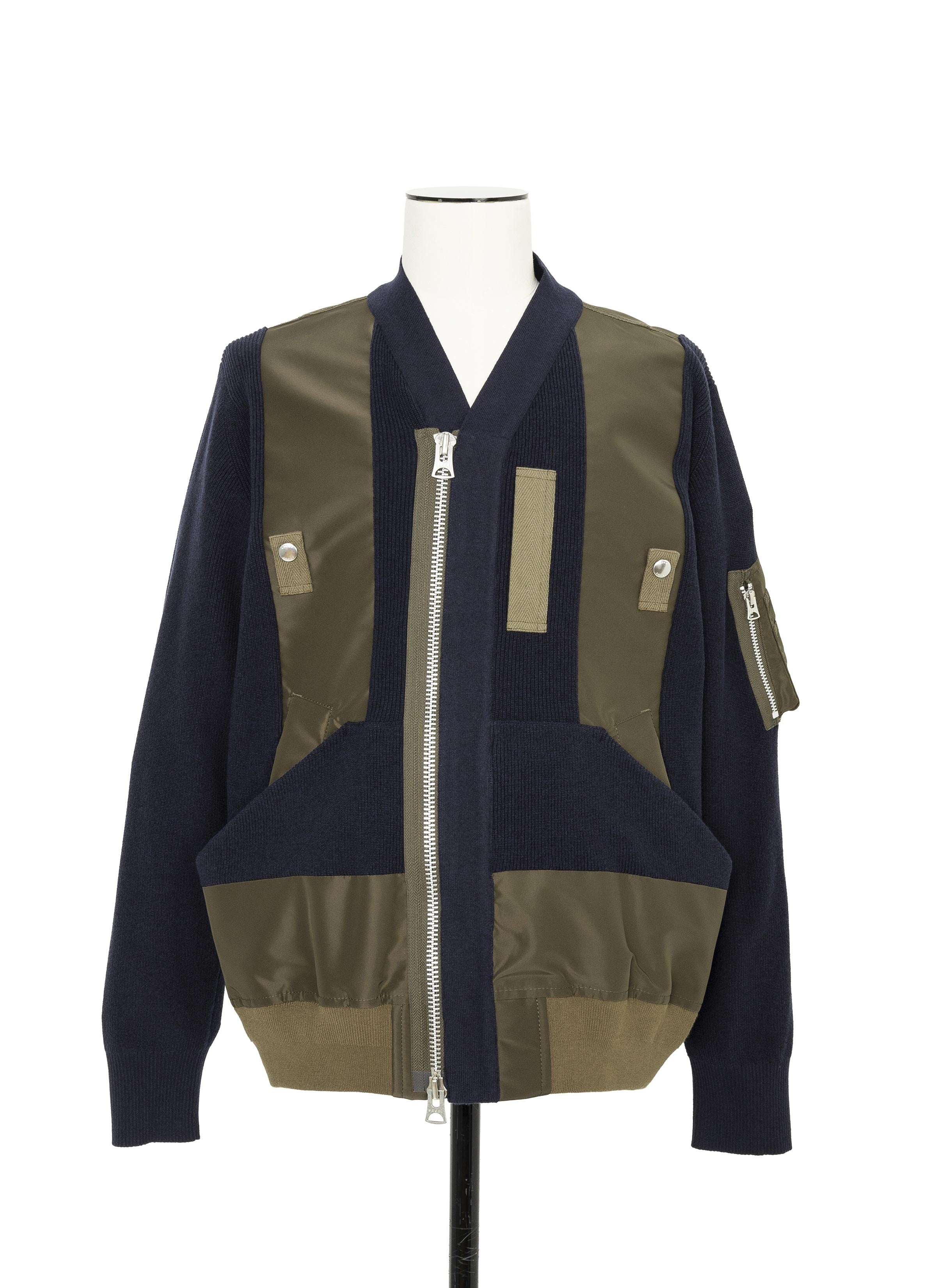 Nylon Twill x  Knit Blouson - 2