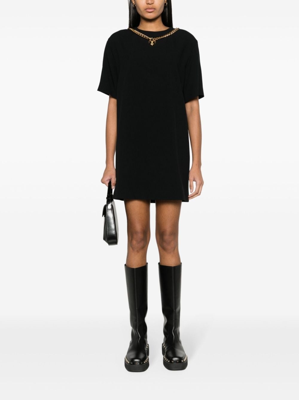heart-charm crepe minidress - 2