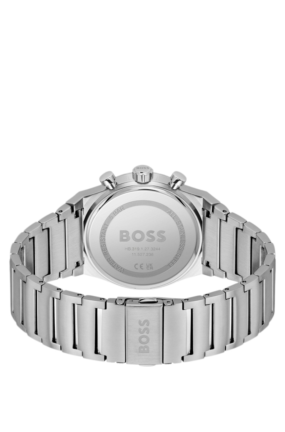 SILVER-TONE CHRONOGRAPH WATCH WITH LINK BRACELET - 3