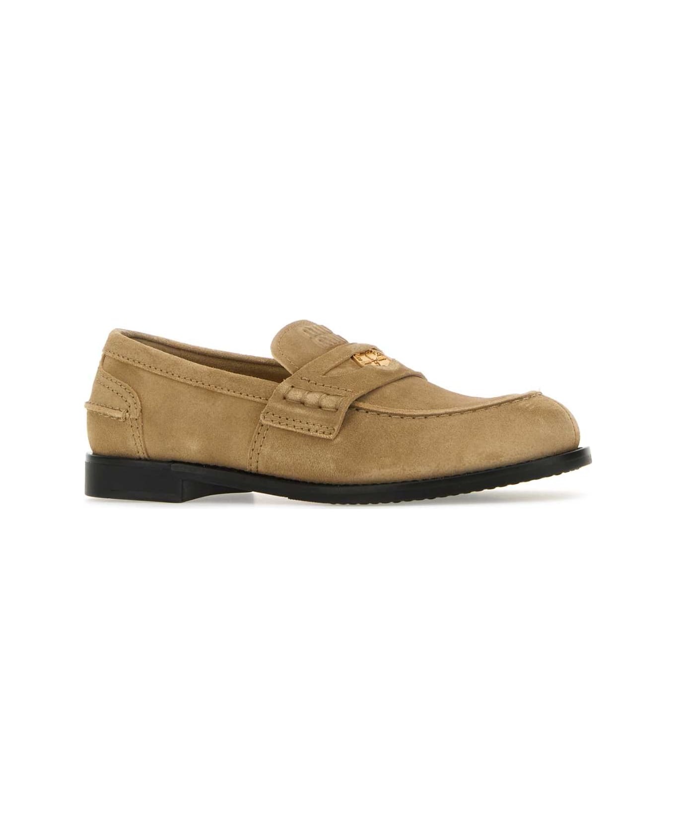 Beige Suede Loafers - 2