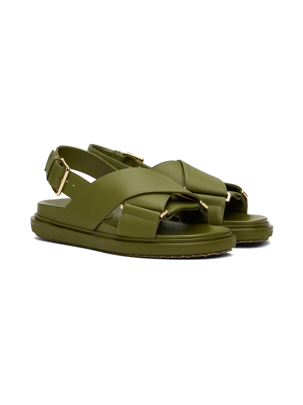 Green Fussbett Crisscross Sandals - 4