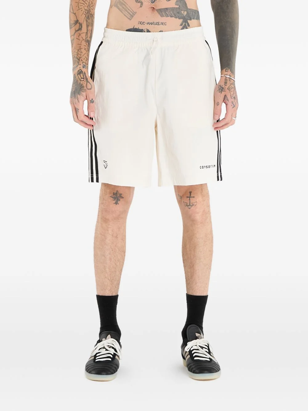 x Consortium stripe-detail shorts - 1