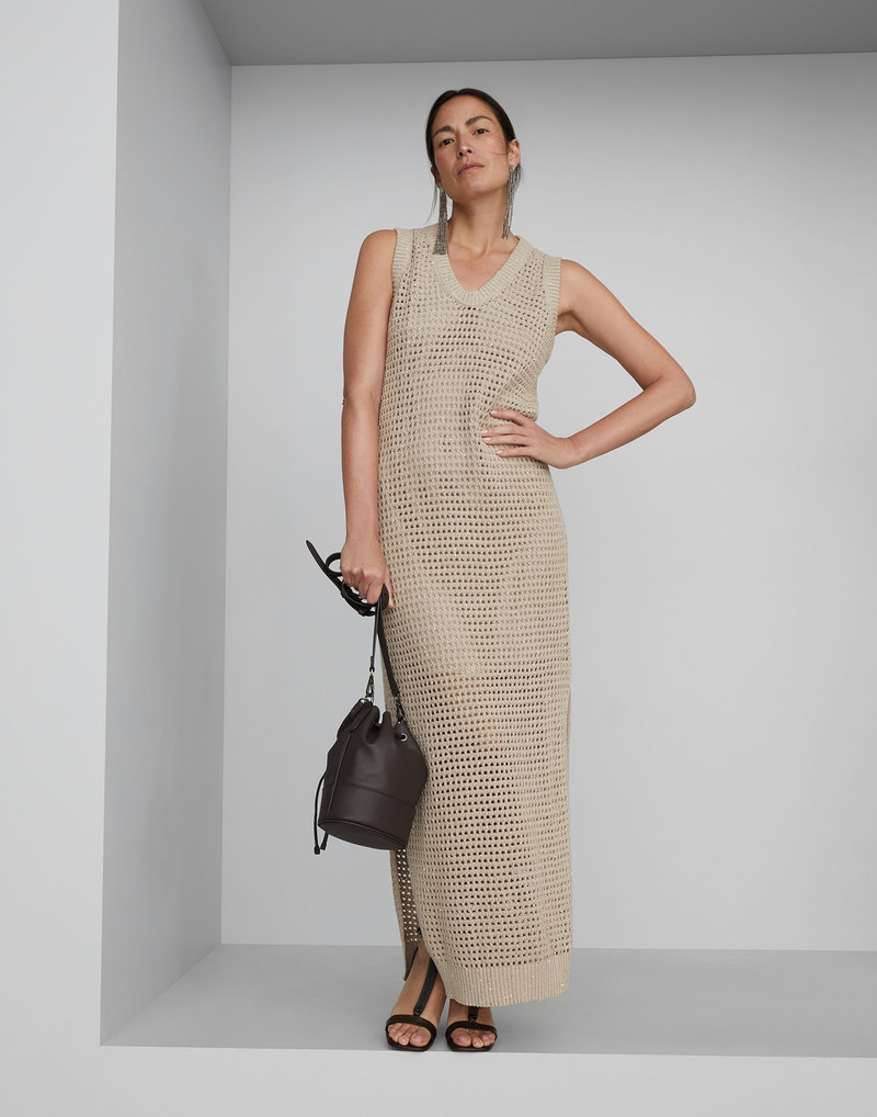 Cotton dazzling net knit dress 5
