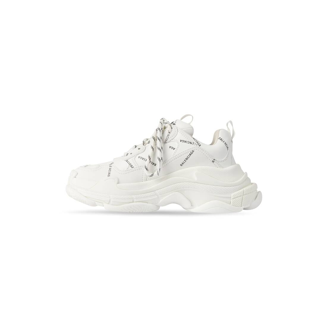 Women's Triple S Sneaker Allover Logo in White/black - 3