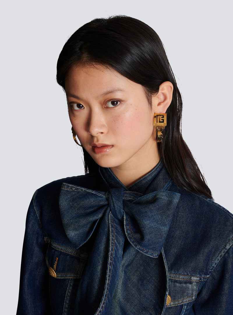 Balmain PB Key creole earrings outlook