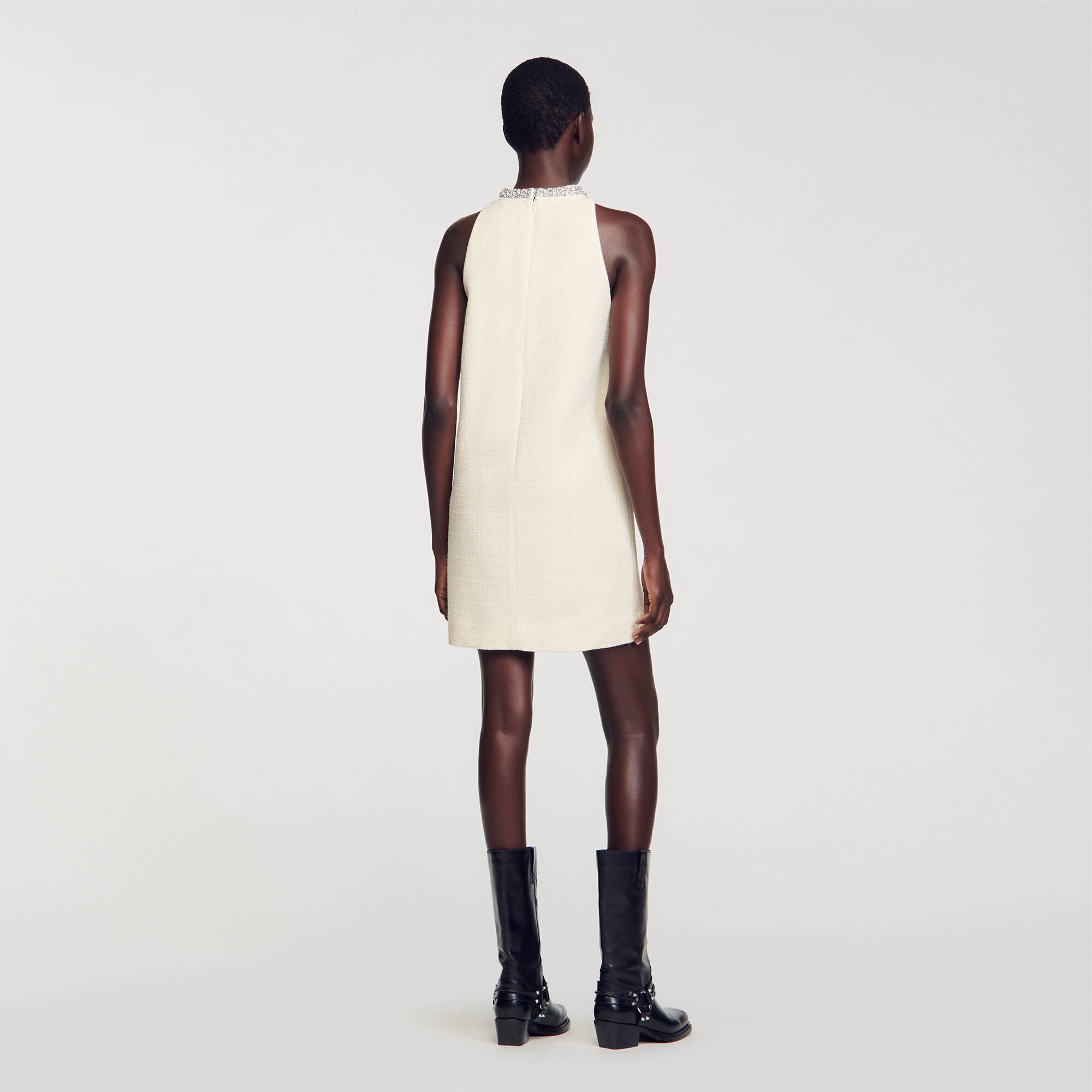 DRESS WITH JEWELRY COLLAR - 6