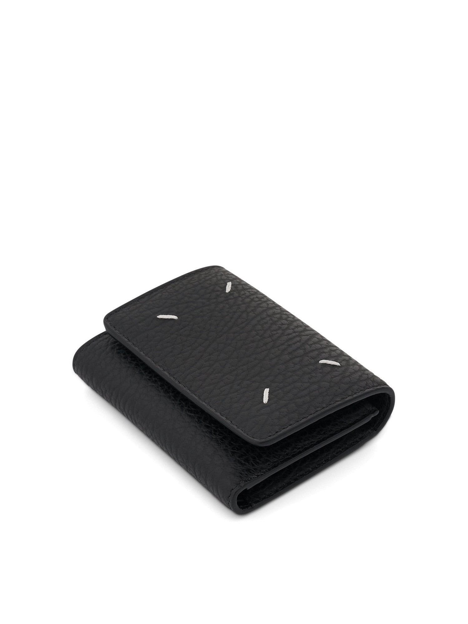 Four Stitches Tri Fold Wallet in Black - 2