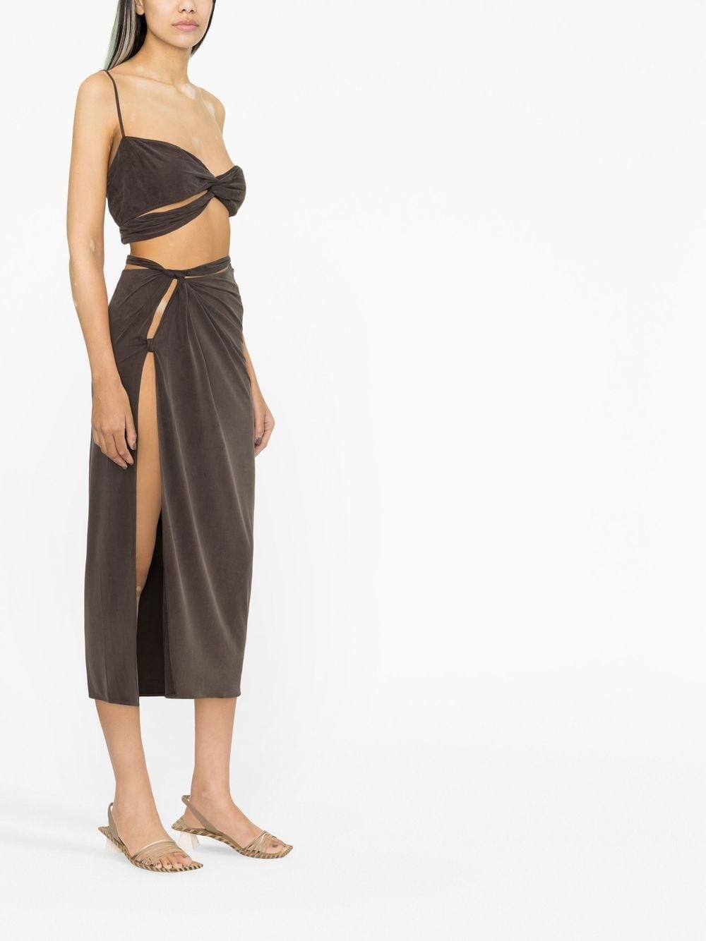 La jupe Espelho cut-out draped skirt - 3