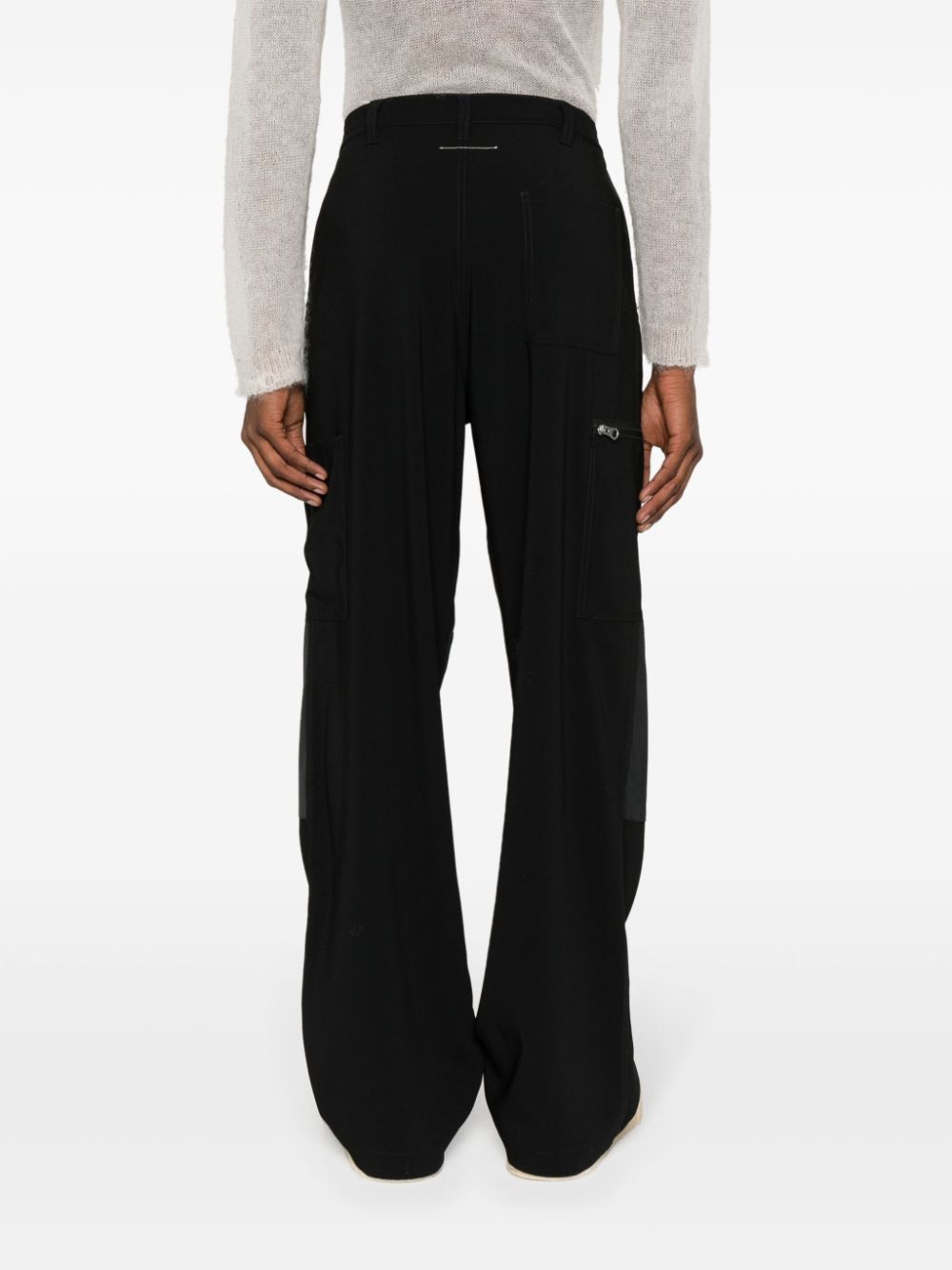 panelled straight-leg cargo trousers - 4