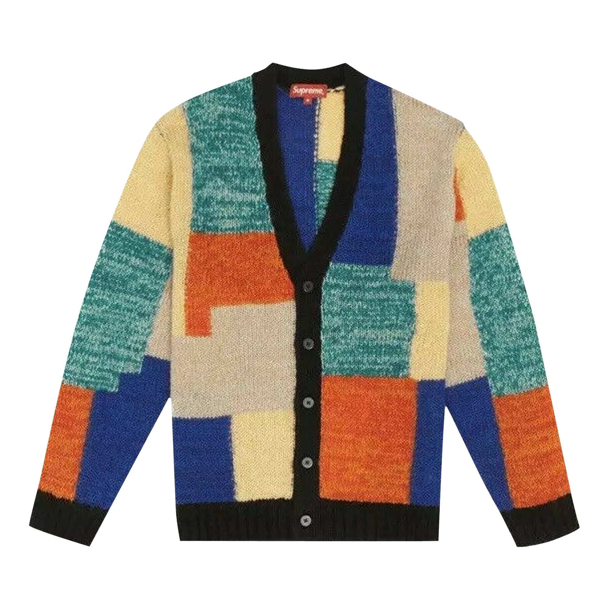 トップス Supreme Patchwork Mohair Cardigan Supreme Patchwork Mohair Cardigan (SS19) - $188