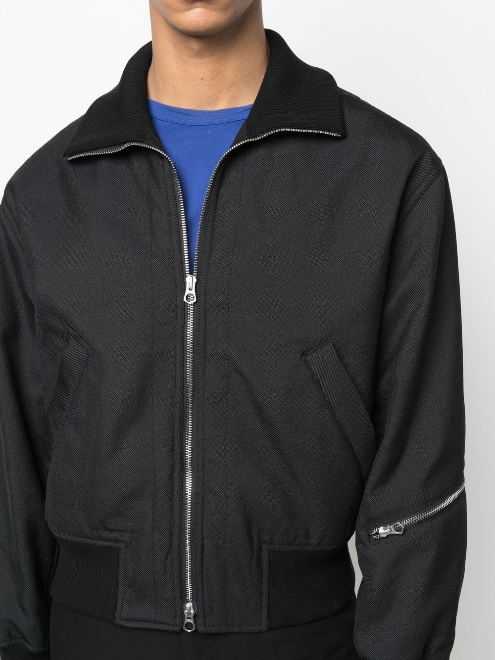 high-neck zip-up bomber jacket - 5