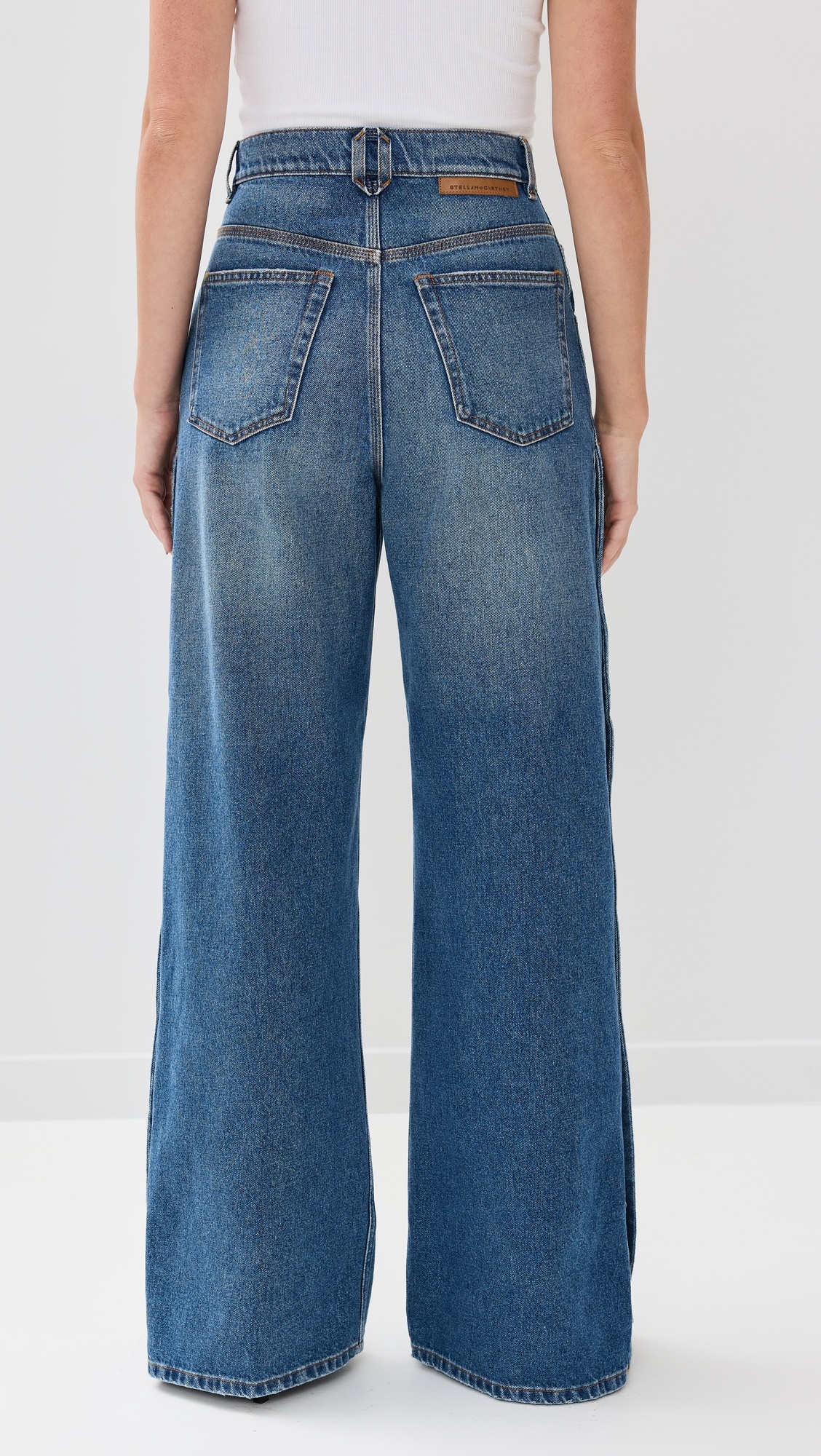 Snap Blue Denim Loose Jeans - 2