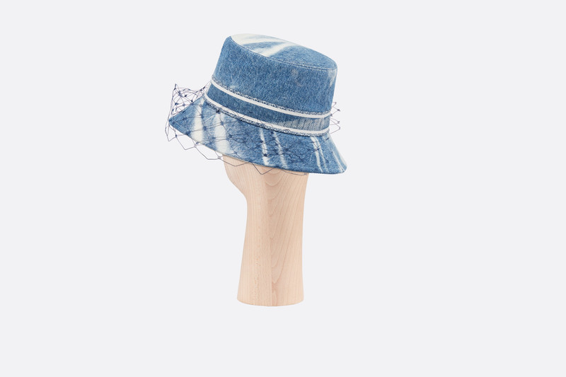 Dior Dior Denim Wash Small Brim Bucket Hat with Veil outlook
