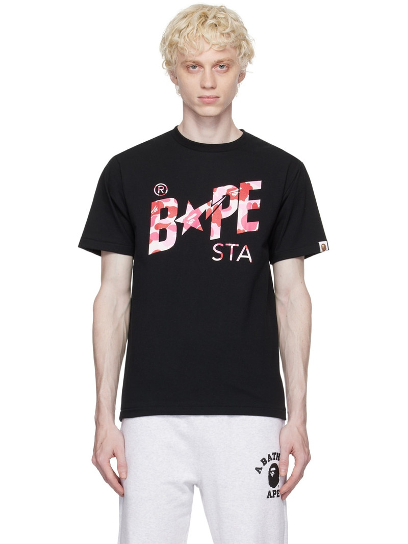Black ABC Camo 'BAPE STA' T-Shirt - 1