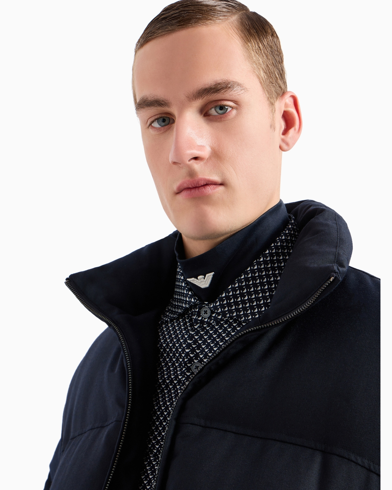 FULL-ZIP DOWN JACKET IN A QUILTED WOOL-BLEND TWILL - 5