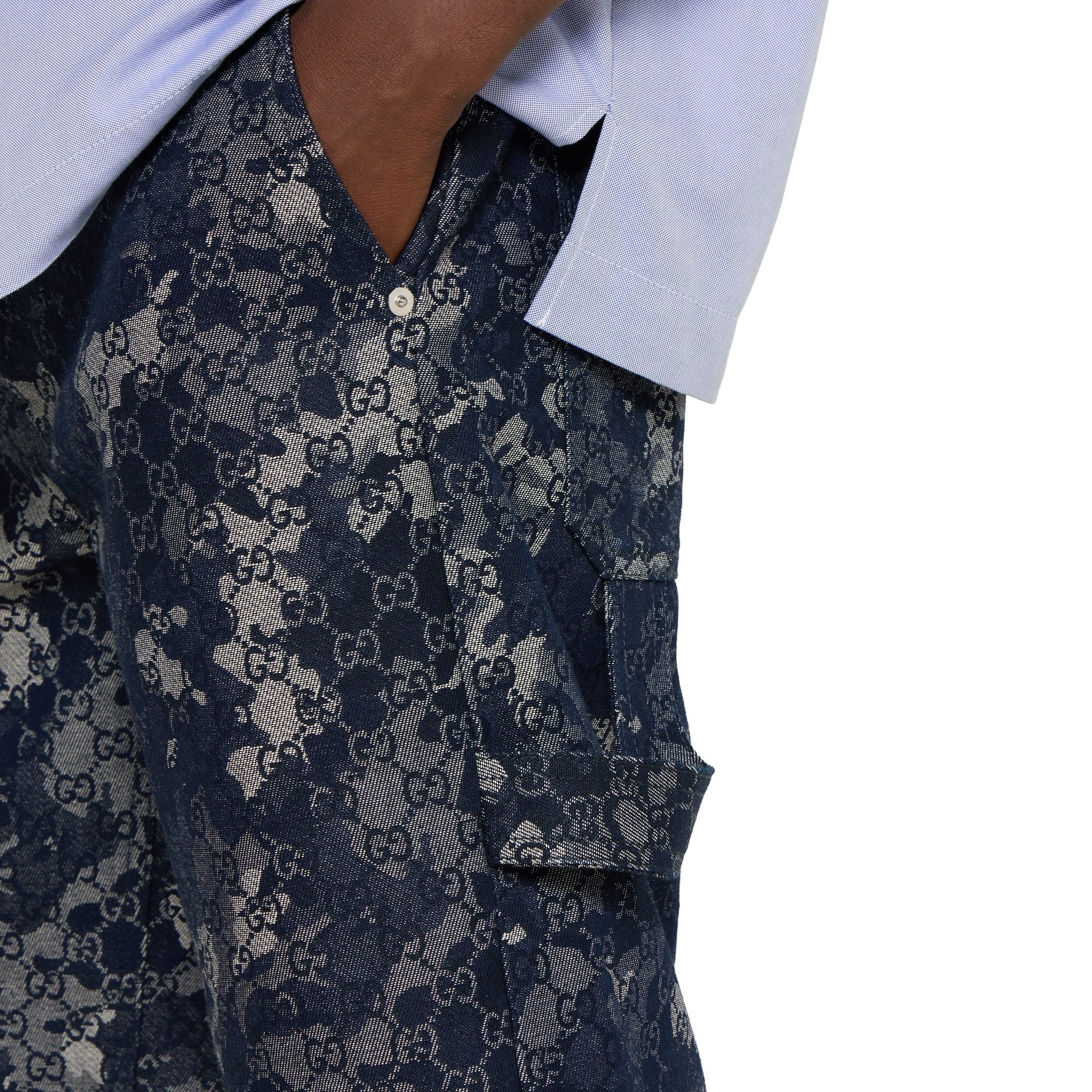 GG jacquard denim shorts - 5