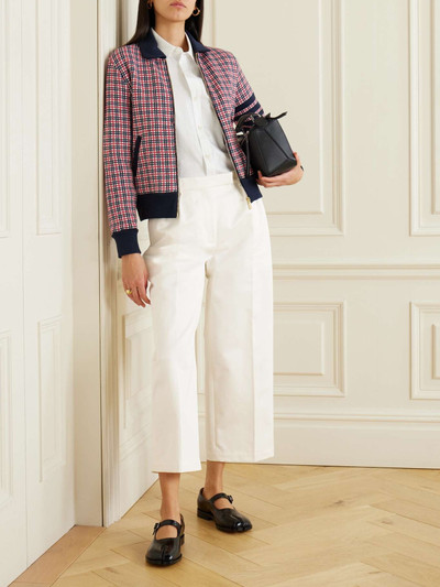 Thom Browne Mid-rise cotton-twill wide-leg pants outlook