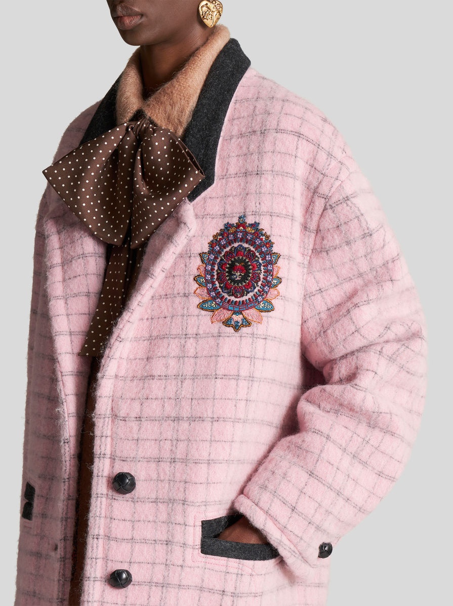 CHECK JACKET WITH EMBROIDERY - 2