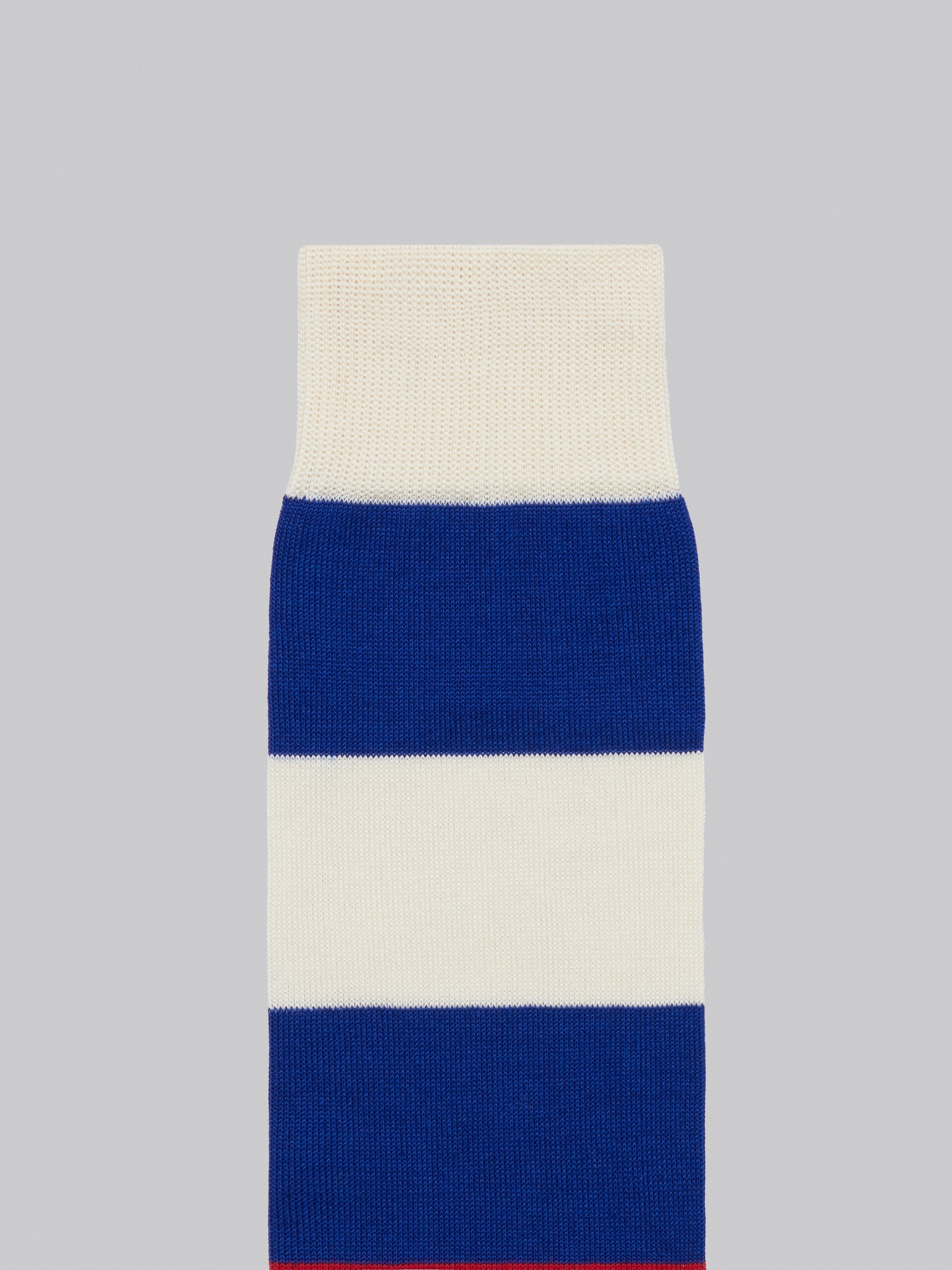 BLUE COTTON AND NYLON SOCKS WITH MULTICOLOUR STRIPES - 3