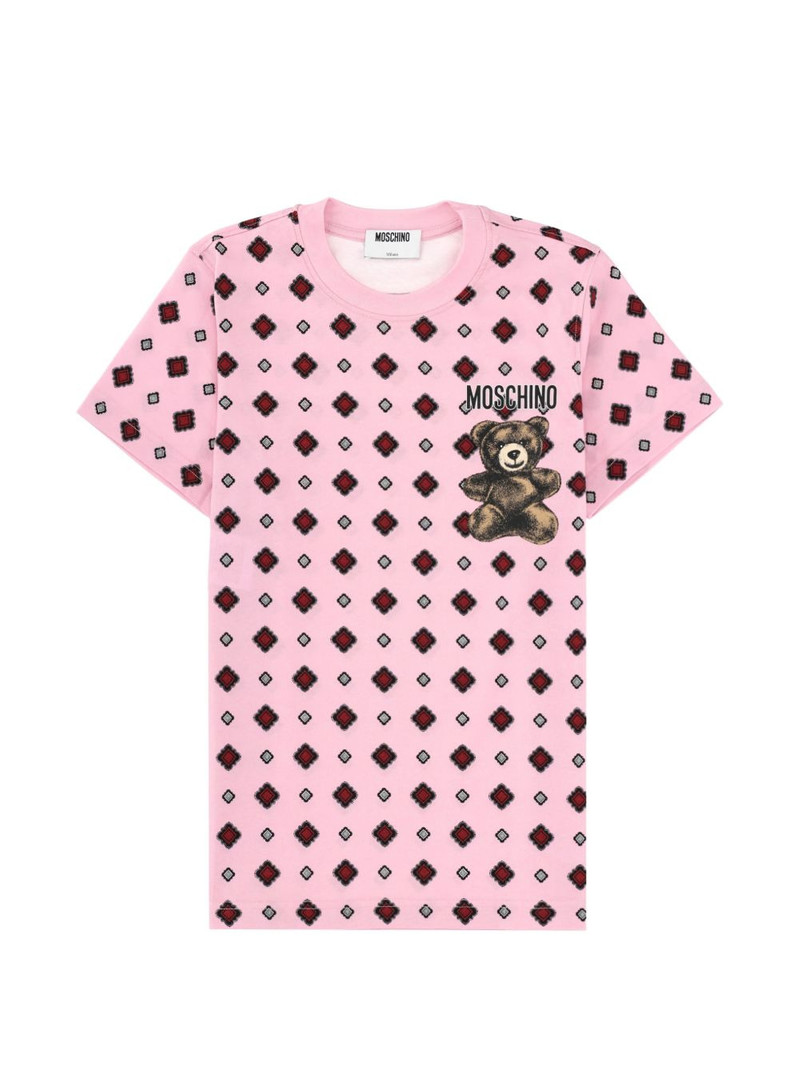 teddy-motif geometric T-shirt 1