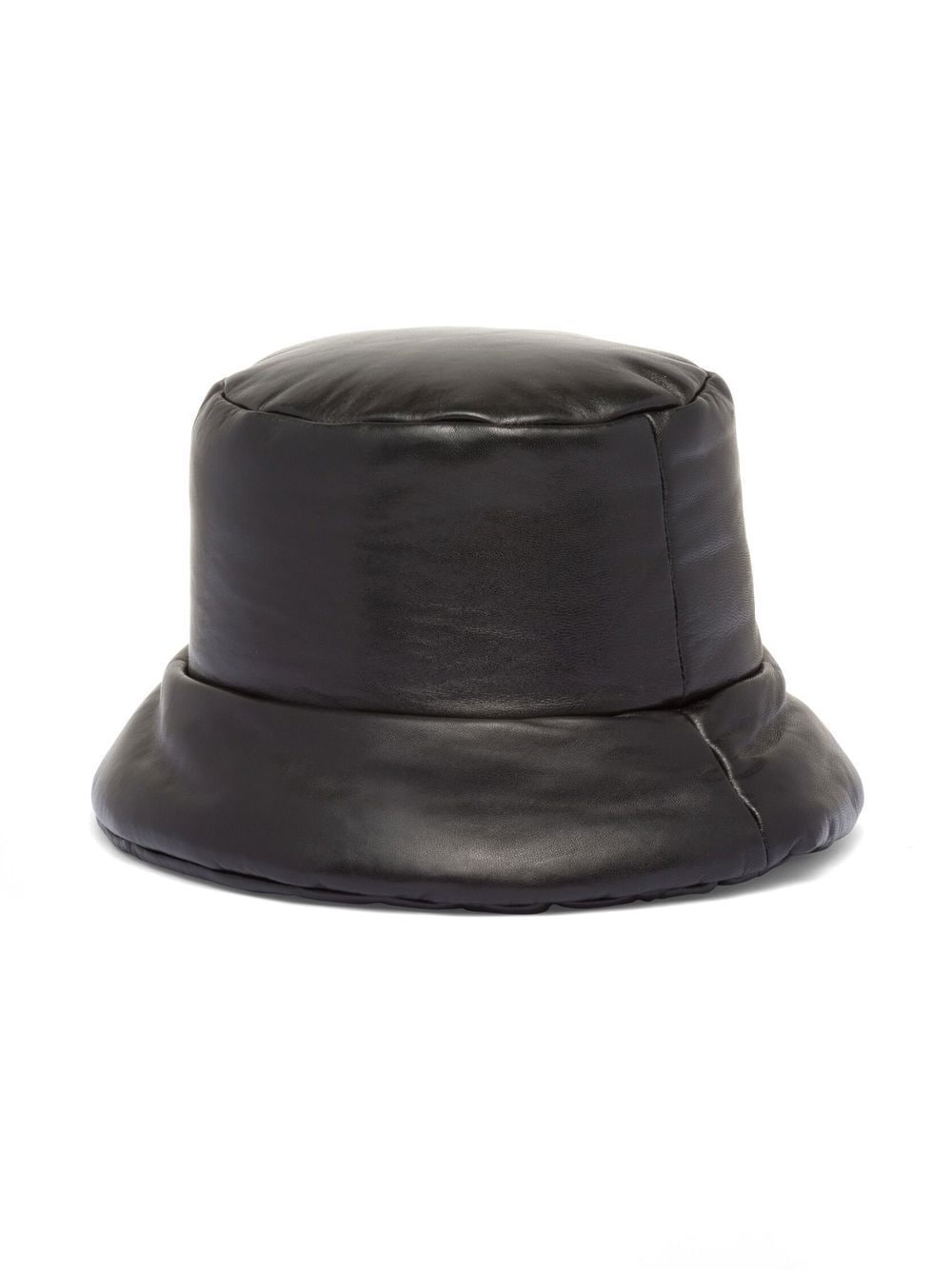 enamelled-logo nappa leather bucket hat - 2