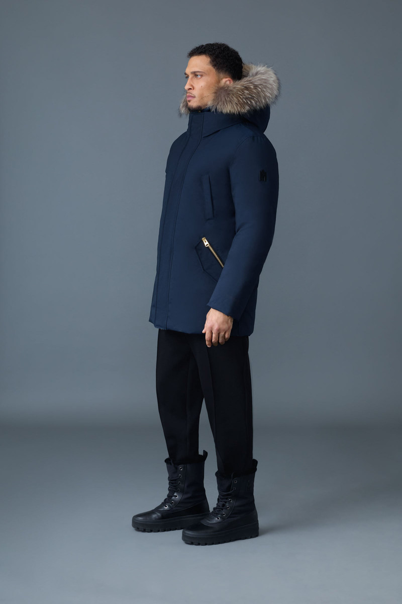 EDWARD-FZ 2-in-1 down parka with hooded bib and natural fur for men 3