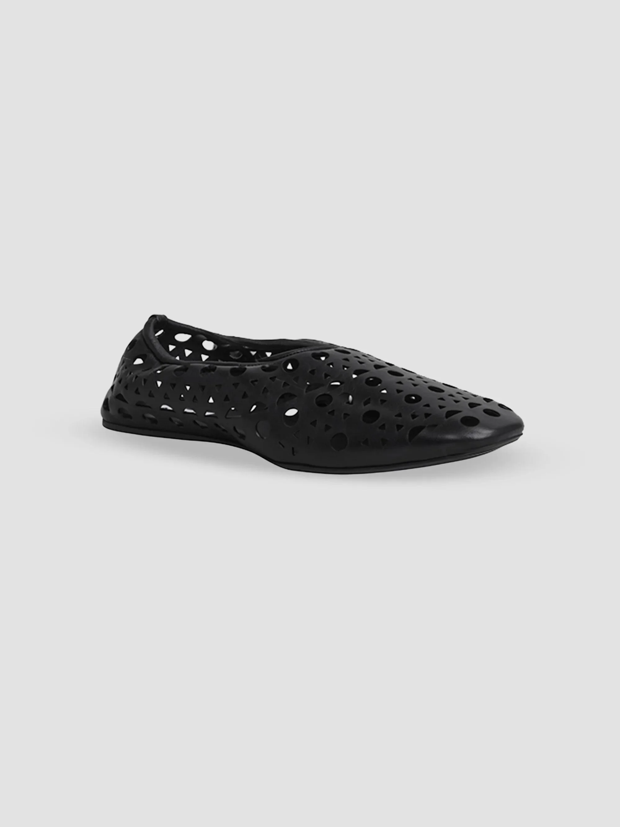 Women's Neo Vienne Lacer-Cut Leather Flats - Noir - 1