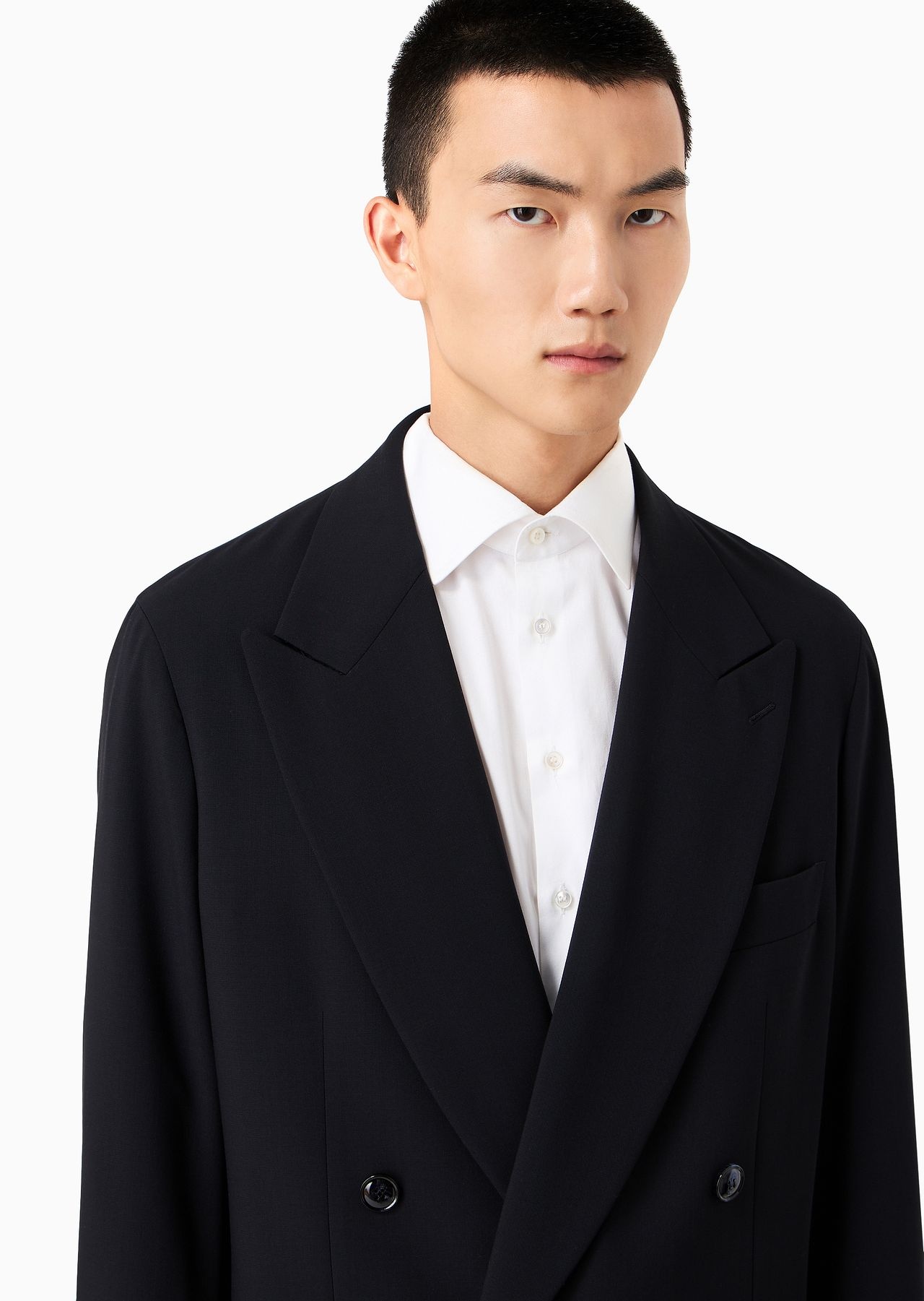 Double-breasted suit in virgin wool crêpe - 5