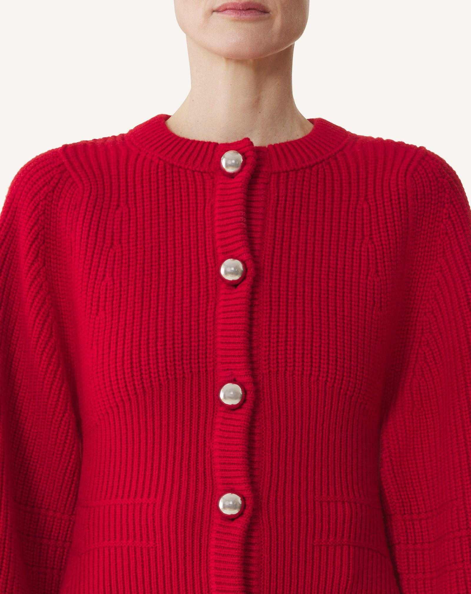 WOOL RIBBED CARDIGAN - 5