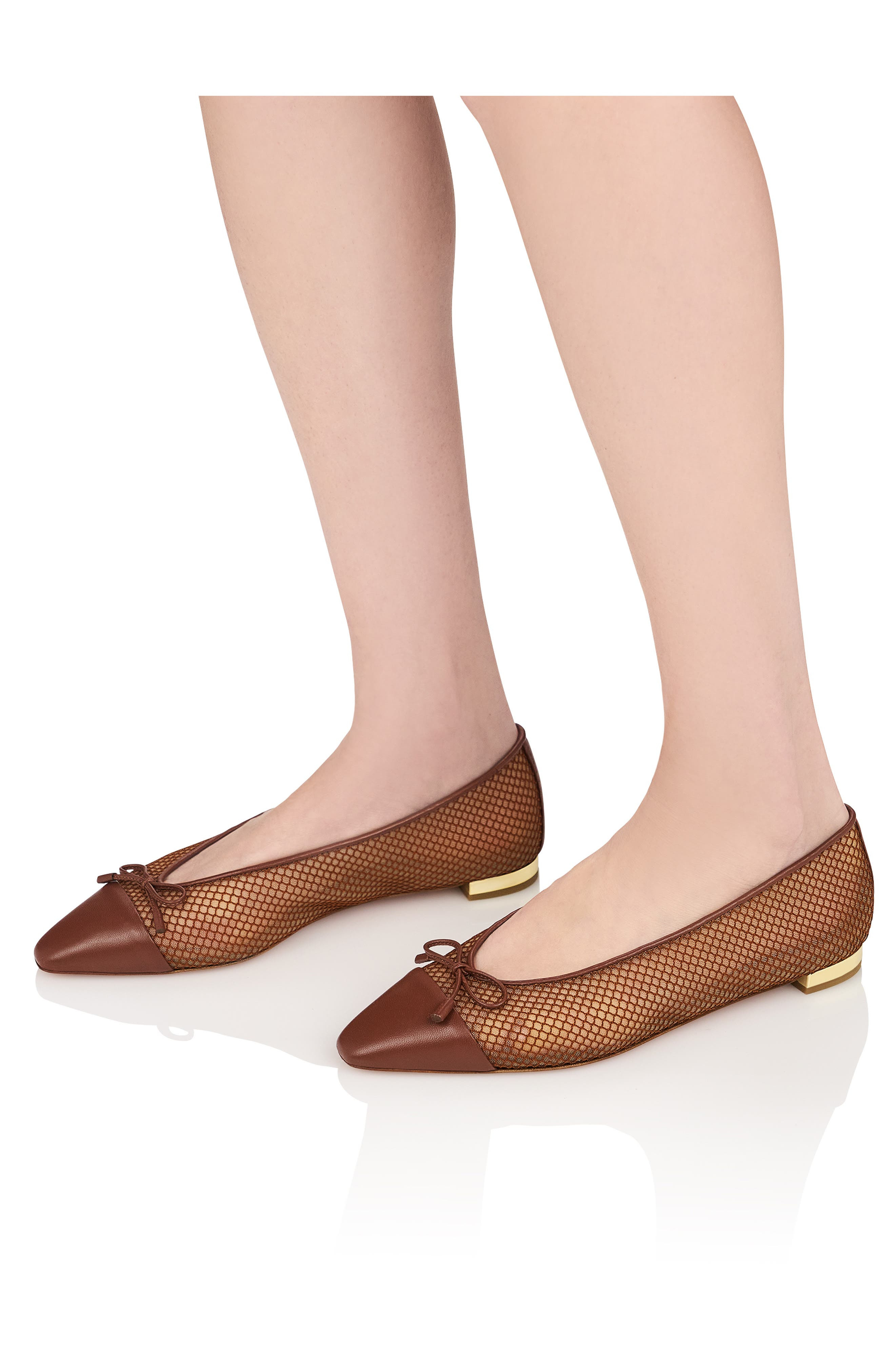 Aquazzura Gioia Cap Toe Ballet Flat in Tobacco/Rich Cognac at Nordstrom - 2
