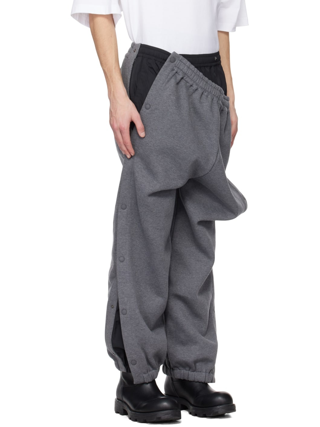 Gray Layered Sweatpants - 2