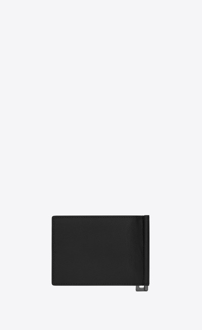 SAINT LAURENT monogram bill clip wallet in grain de poudre embossed leather outlook